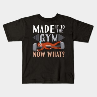 Made It To The Gym Now What? Sloth Kids T-Shirt